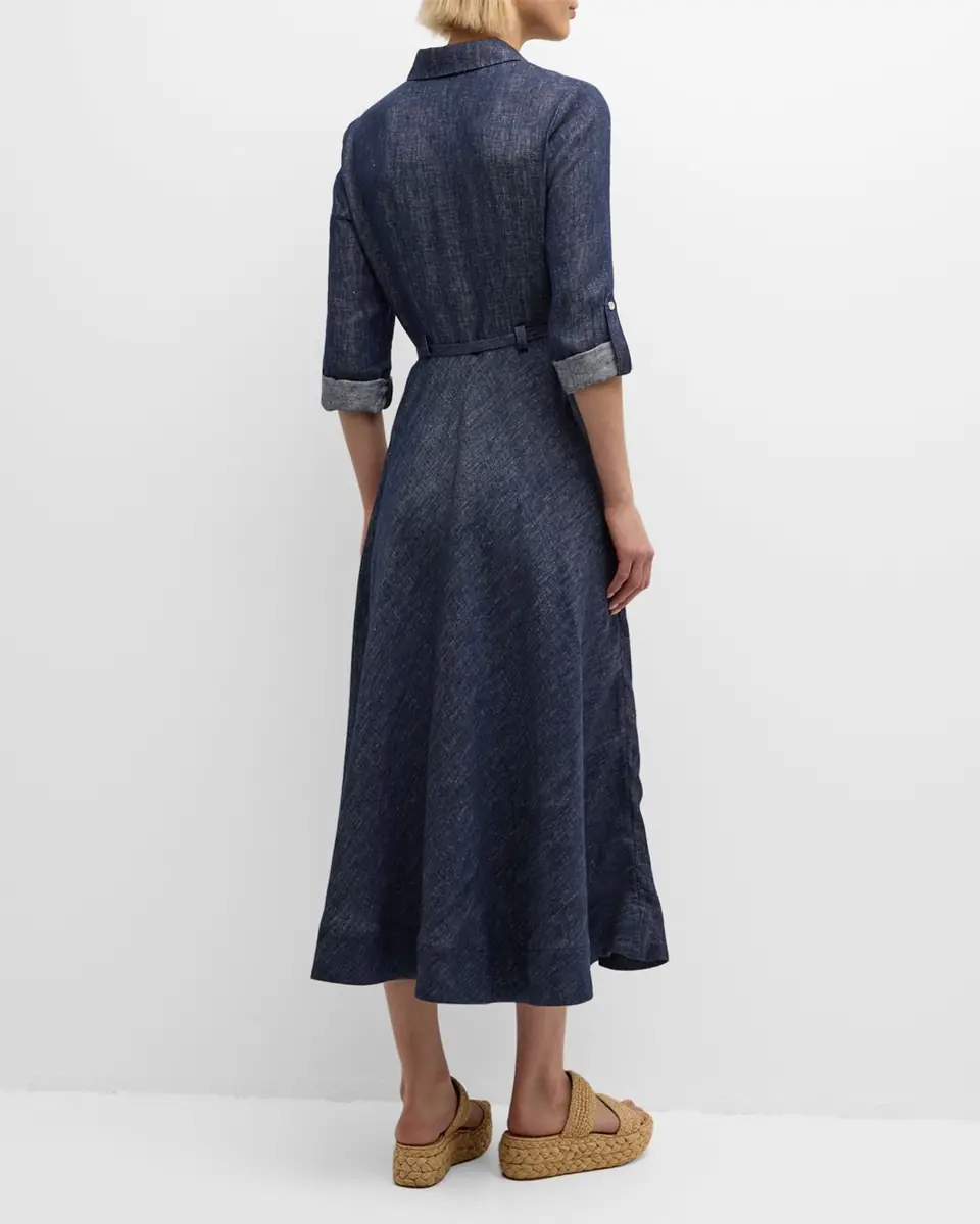 Gabriela Hearst Marley Belted Denim Maxi Shirtdress | Thumbnail 5