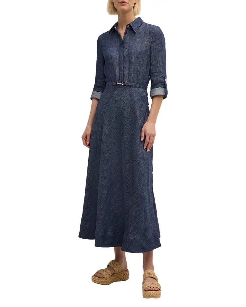 Marley Belted Denim Maxi Shirtdress Marley Belted Denim Maxi Shirtdress