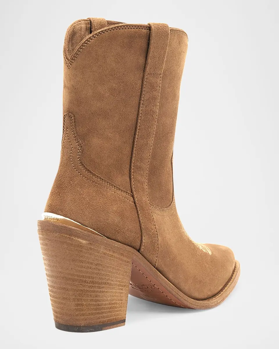 Partlow Leigh Anne Suede Western Ankle Booties | Thumbnail 2 Partlow Leigh Anne Suede Western Ankle Booties | Thumbnail 2