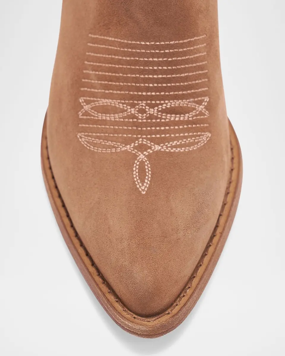 Partlow Leigh Anne Suede Western Ankle Booties | Thumbnail 3 Partlow Leigh Anne Suede Western Ankle Booties | Thumbnail 3
