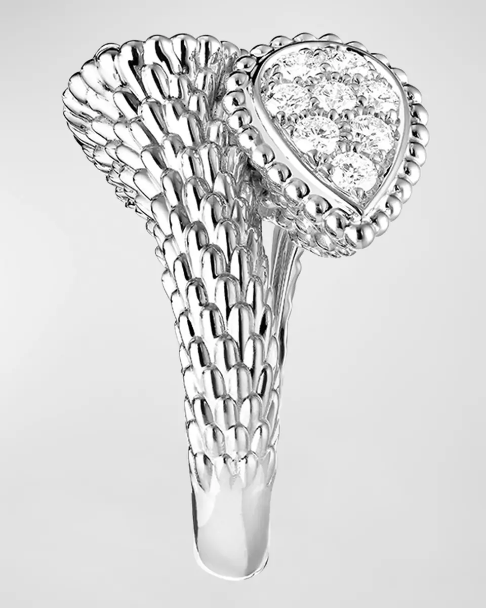Boucheron Serpent Boheme 18k White Gold Diamond Bypass Ring, EU 52 / US 6 | Thumbnail 2