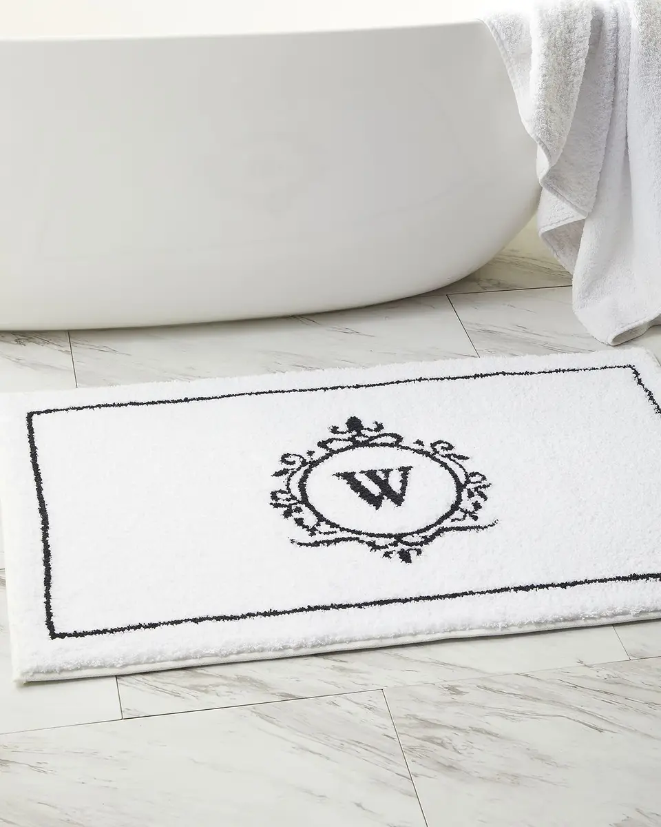Graccioza Egoist "W" Monogrammed Bath Rug | Thumbnail 2 Graccioza Egoist "W" Monogrammed Bath Rug | Thumbnail 2