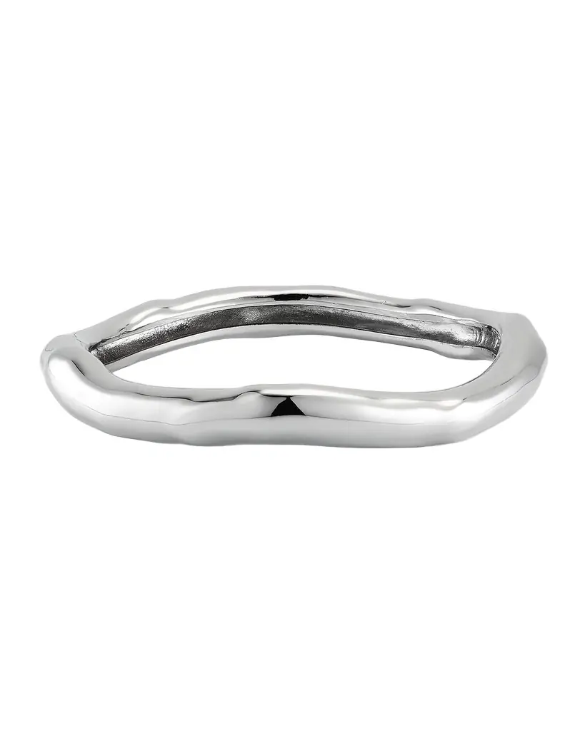 Alexis Bittar Molten Silver Bangle Bracelet, Size Large | Image 1 Alexis Bittar Molten Silver Bangle Bracelet, Size Large | Image 1
