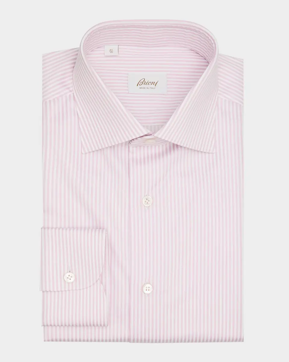 Brioni Men's Cotton Bengal Stripe Dress Shirt | Thumbnail 3 Brioni Men's Cotton Bengal Stripe Dress Shirt | Thumbnail 3