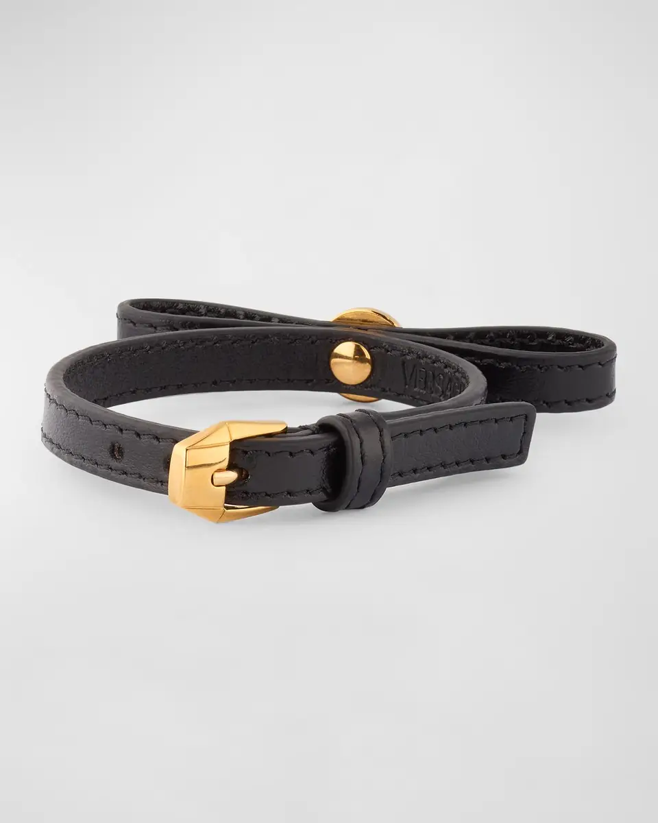 Versace Medusa Greca Leather Bracelet | Thumbnail 4
