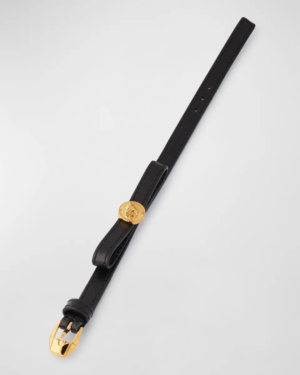 Versace Medusa Greca Leather Bracelet | Thumbnail 6