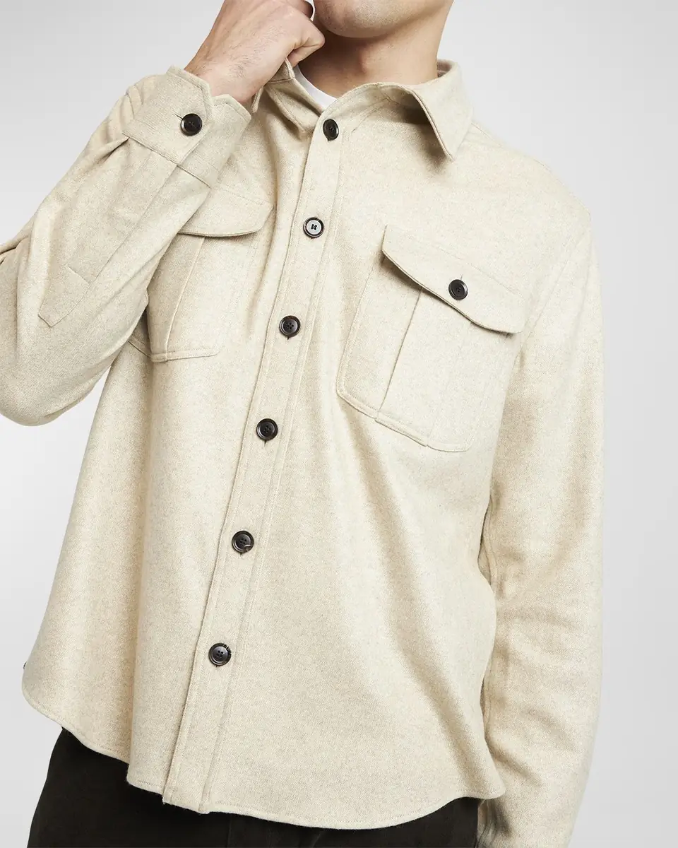 Brioni Men's Cashmere Jersey Overshirt | Thumbnail 6