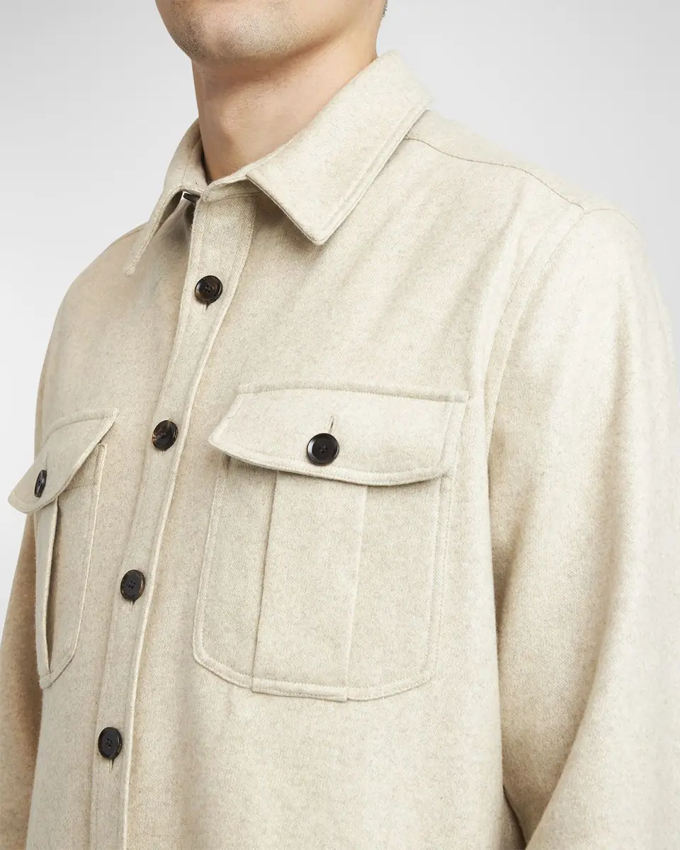 Brioni Men's Cashmere Jersey Overshirt | Thumbnail 7