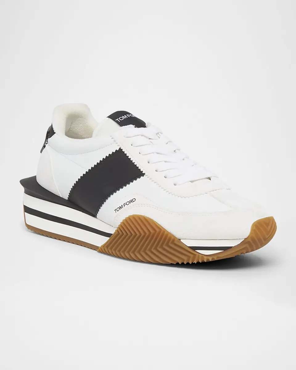 TOM FORD Men's James Nylon and Suede Sneakers | Thumbnail 3 TOM FORD Men's James Nylon and Suede Sneakers | Thumbnail 3