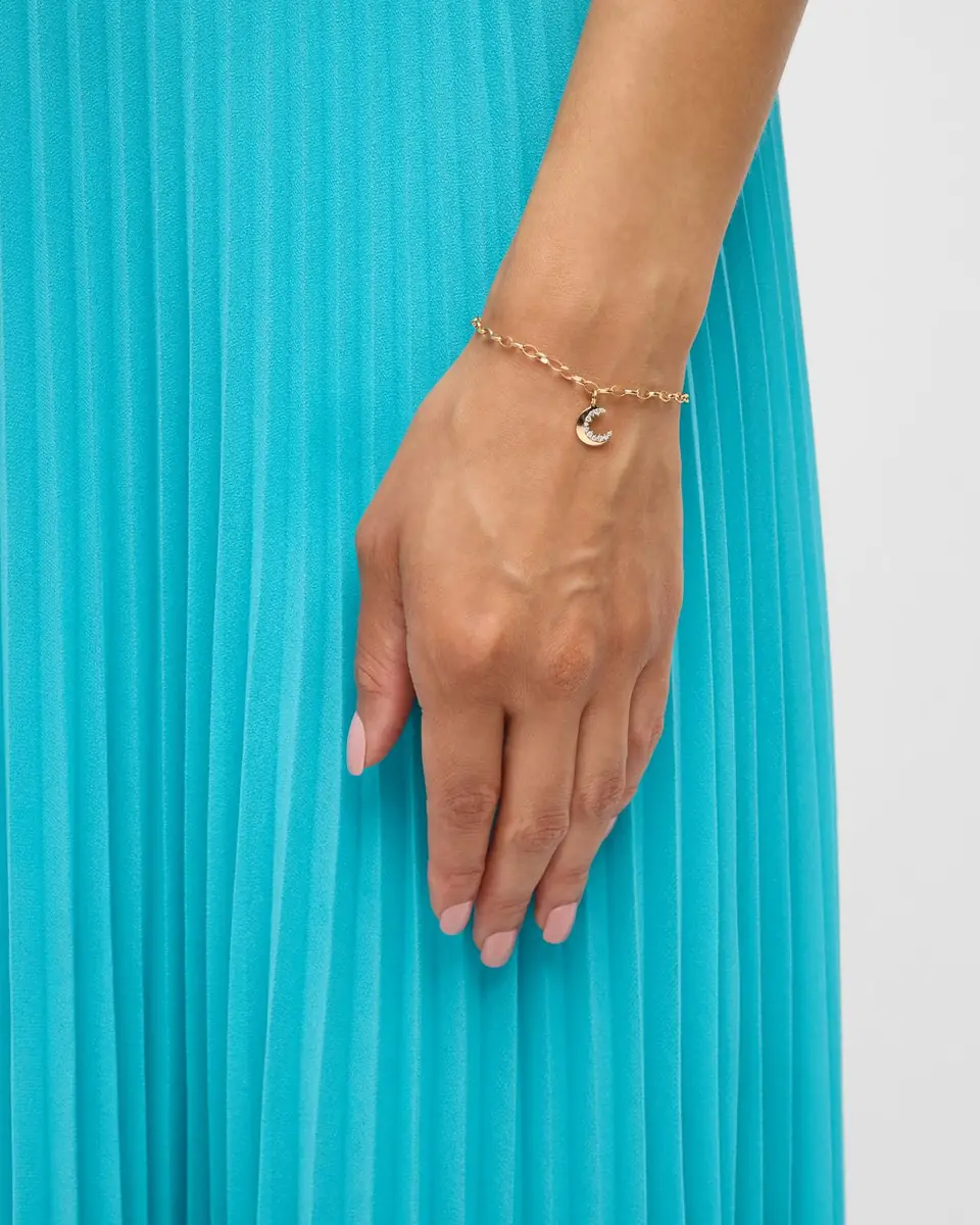 Sydney Evan Small Cocktail Crescent Moon Charm Bracelet | Thumbnail 2