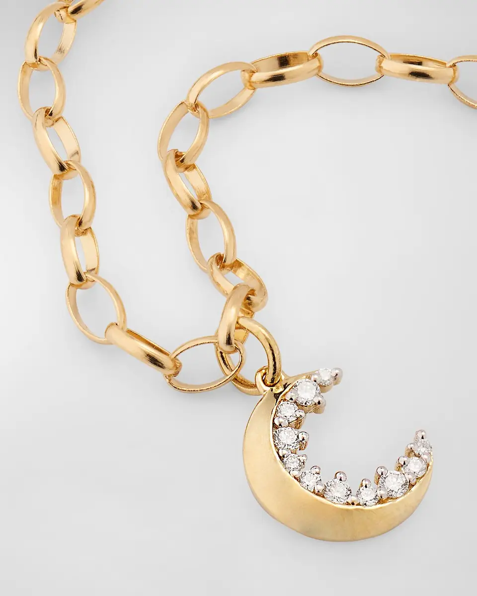Sydney Evan Small Cocktail Crescent Moon Charm Bracelet | Thumbnail 3