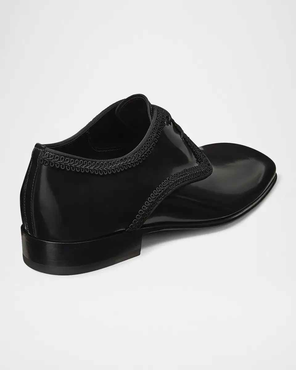 Stuart Weitzman Men's Alastar Fabric-Trim Leather Derby Shoes | Thumbnail 2 Stuart Weitzman Men's Alastar Fabric-Trim Leather Derby Shoes | Thumbnail 2