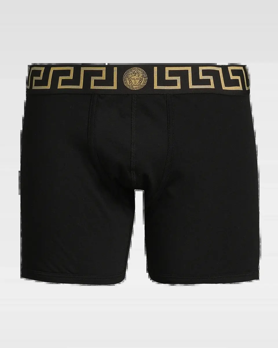 Versace Men's Organic Cotton Greek Key Boxer Briefs | Thumbnail 2 Versace Men's Organic Cotton Greek Key Boxer Briefs | Thumbnail 2