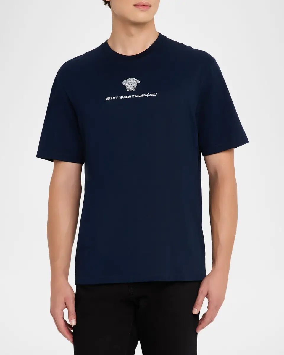Versace Men's Medusa Embroidered T-Shirt | Thumbnail 3