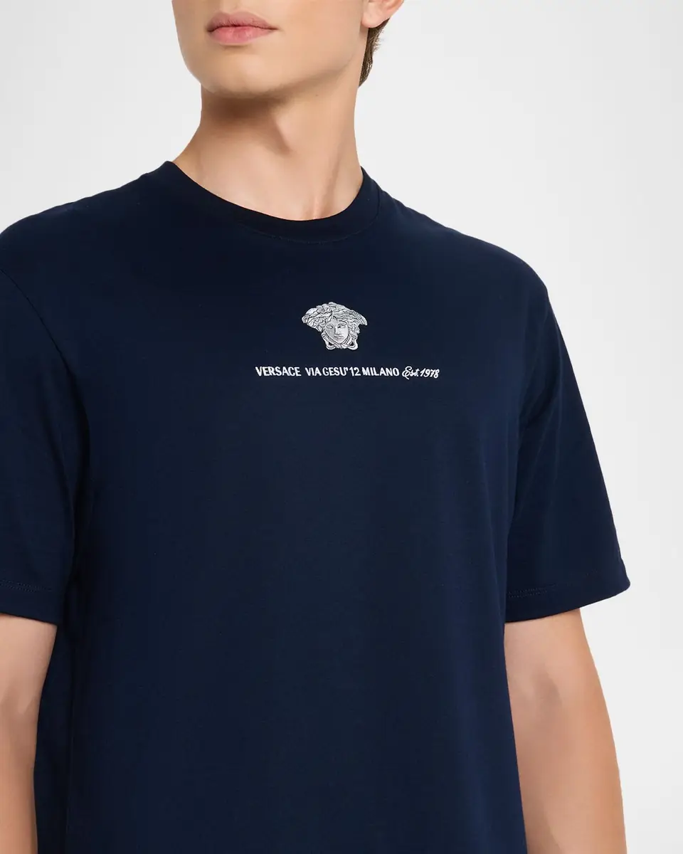Versace Men's Medusa Embroidered T-Shirt | Thumbnail 4