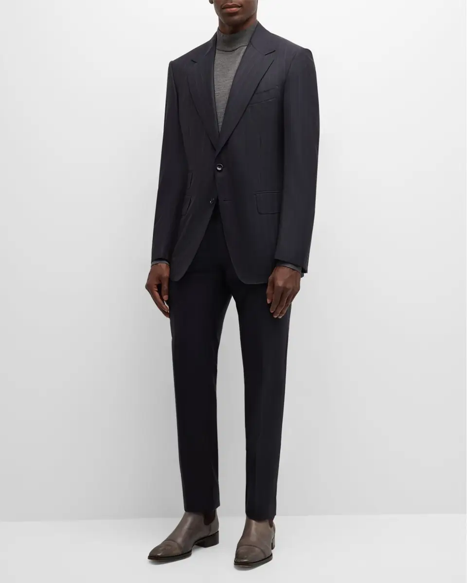 Tom Ford Men's Shelton Herringbone Stripe Suit | Thumbnail 6 Tom Ford Men's Shelton Herringbone Stripe Suit | Thumbnail 6