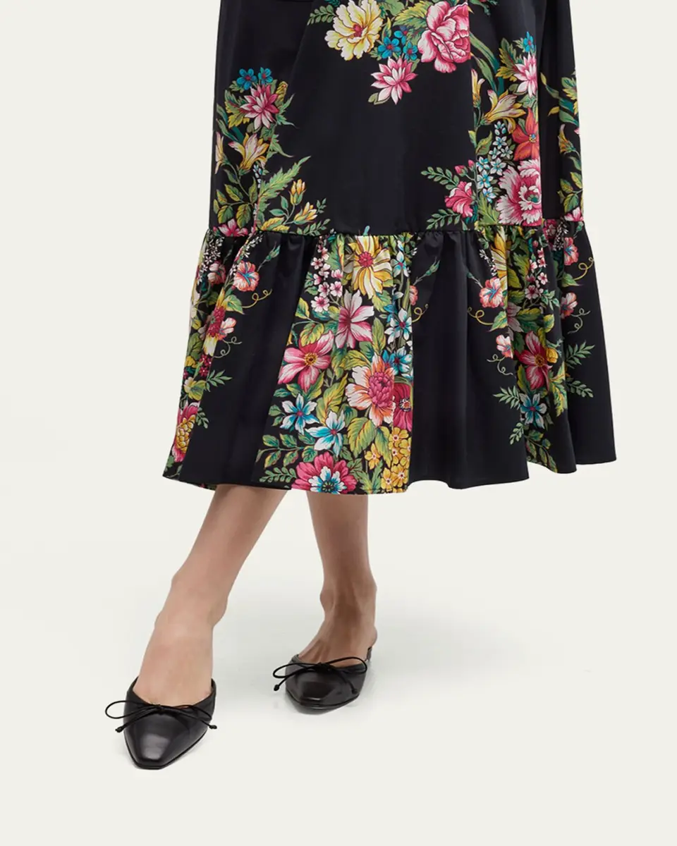 Manolo Blahnik Lambskin Bow Ballerina Mules | Thumbnail 2