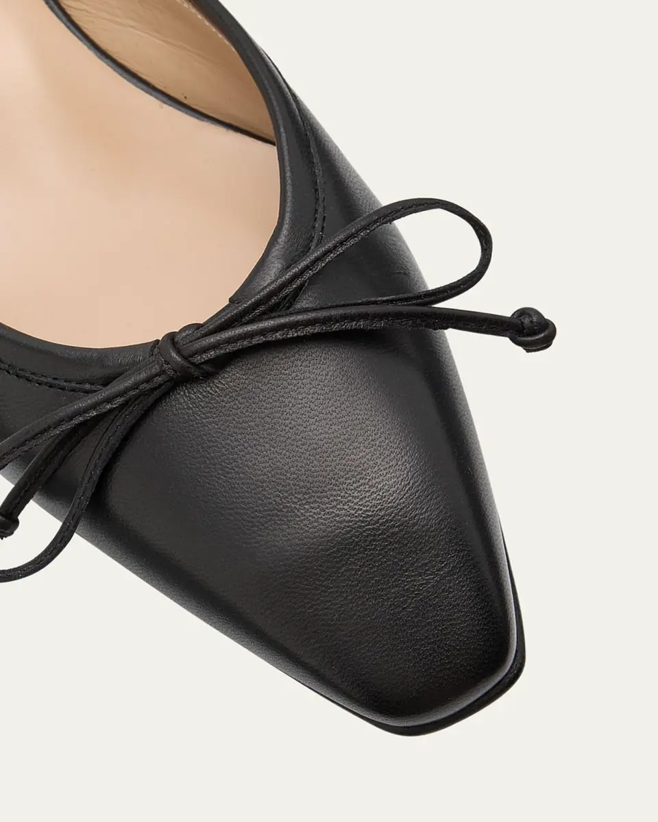 Manolo Blahnik Lambskin Bow Ballerina Mules | Thumbnail 4