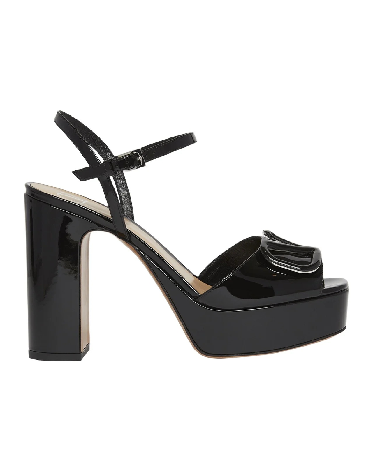 VLogo Patent Ankle-Strap Platform Sandals