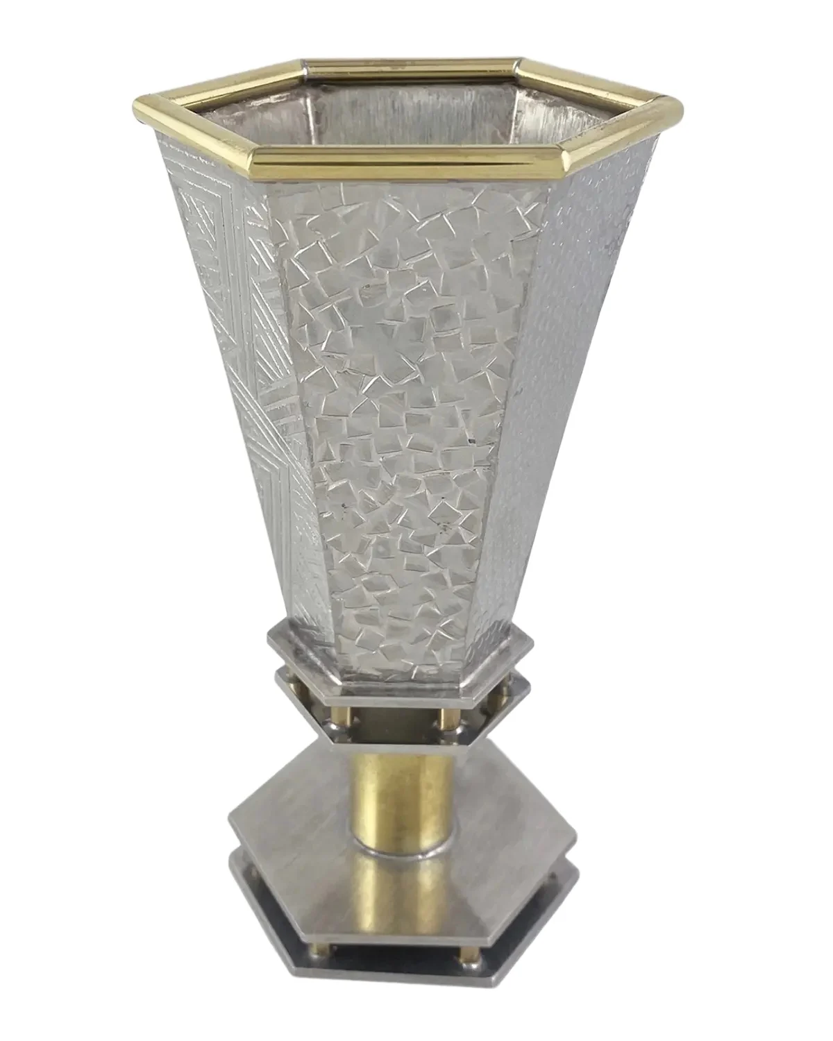 Joy Stember Metal Arts Studio Dinah Collection Hexagonal Kiddush Cup by Joy Stember