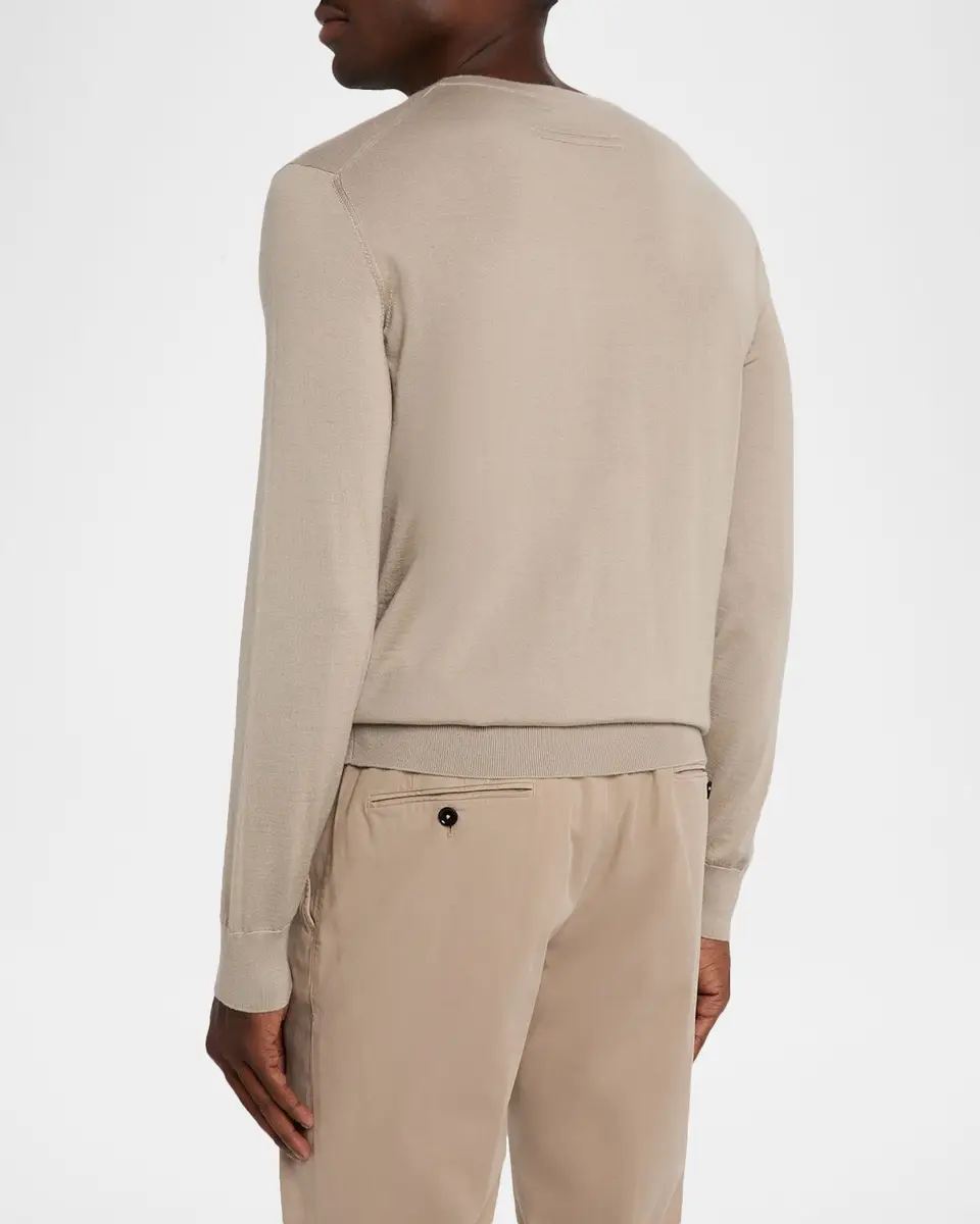 Zegna Men's Cashseta Cashmere and Silk Crewneck Sweater | Thumbnail 3