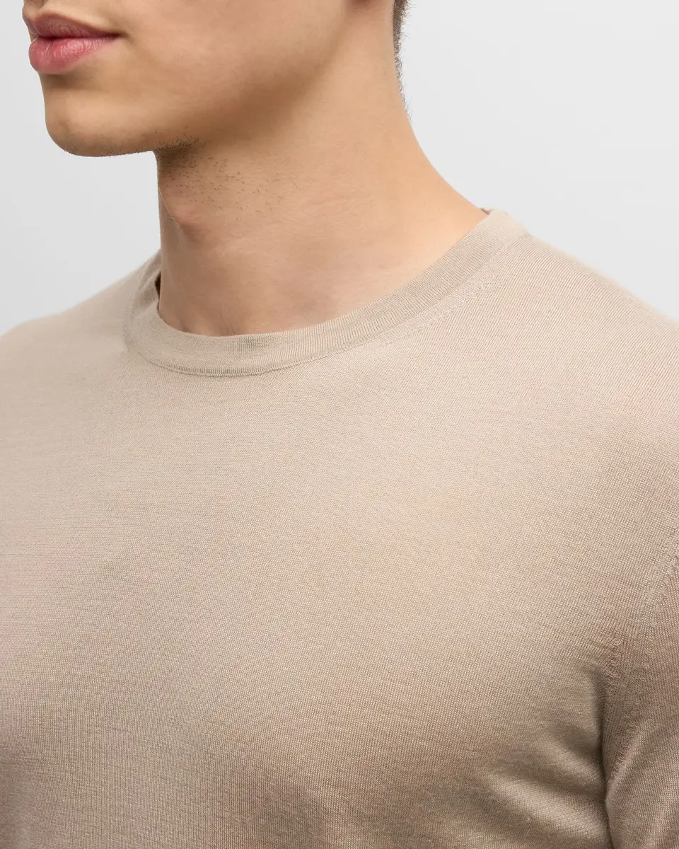 Zegna Men's Cashseta Cashmere and Silk Crewneck Sweater | Thumbnail 8