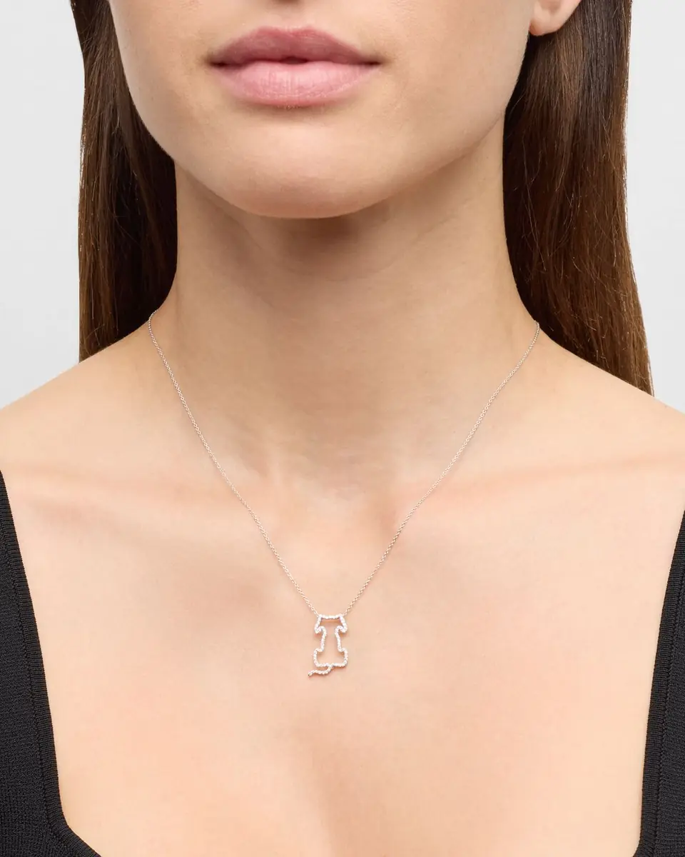 Roberto Coin 18K White Gold Diamond Dog Pendant Necklace | Thumbnail 2