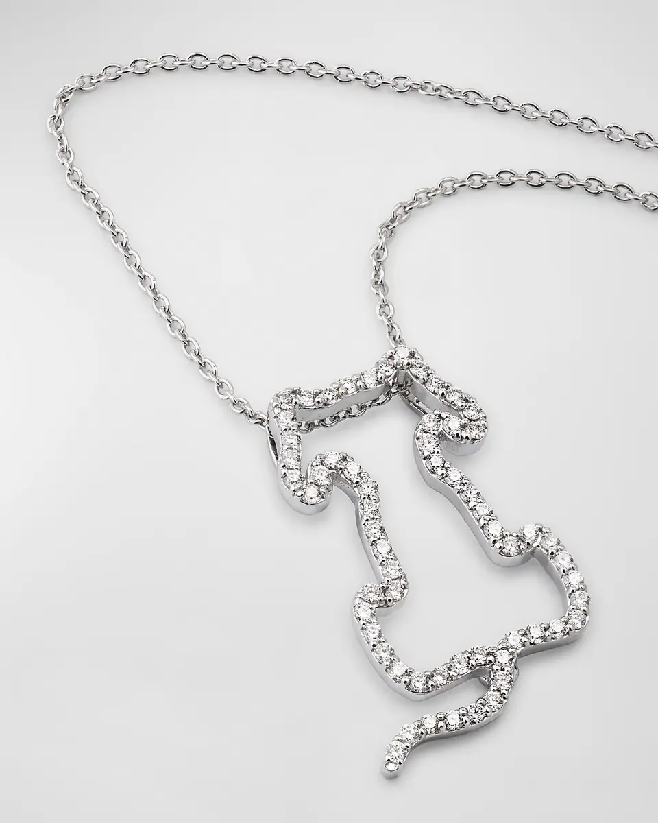 Roberto Coin 18K White Gold Diamond Dog Pendant Necklace | Thumbnail 3