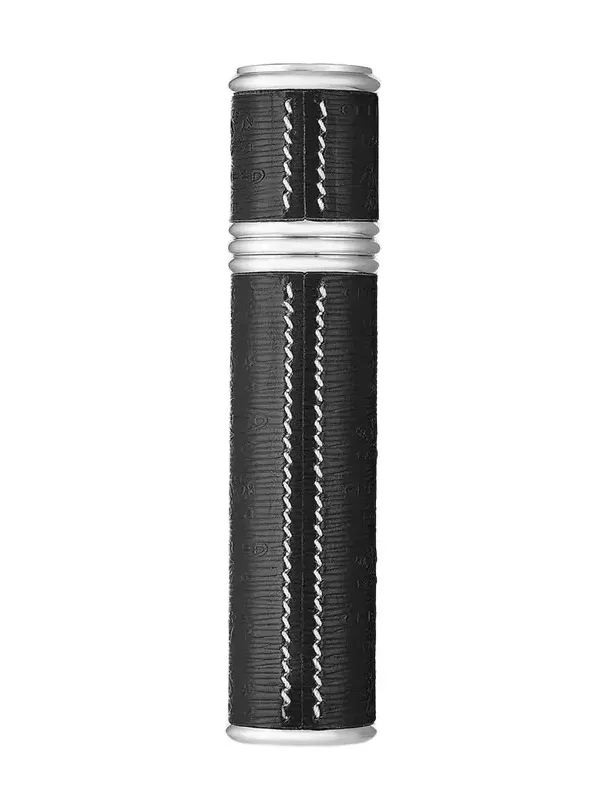 Empty 0.33 oz. Leather Atomizer, Silver/Black Empty 0.33 oz. Leather Atomizer, Silver/Black