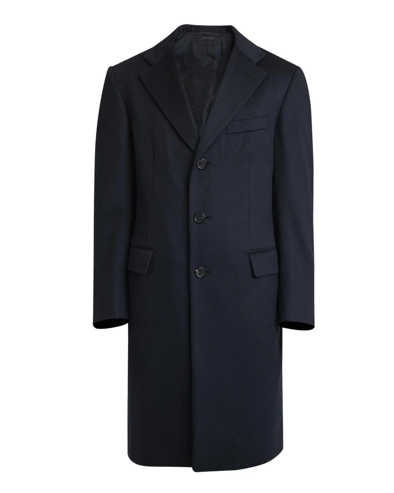 Men's Solid Wool Topcoat