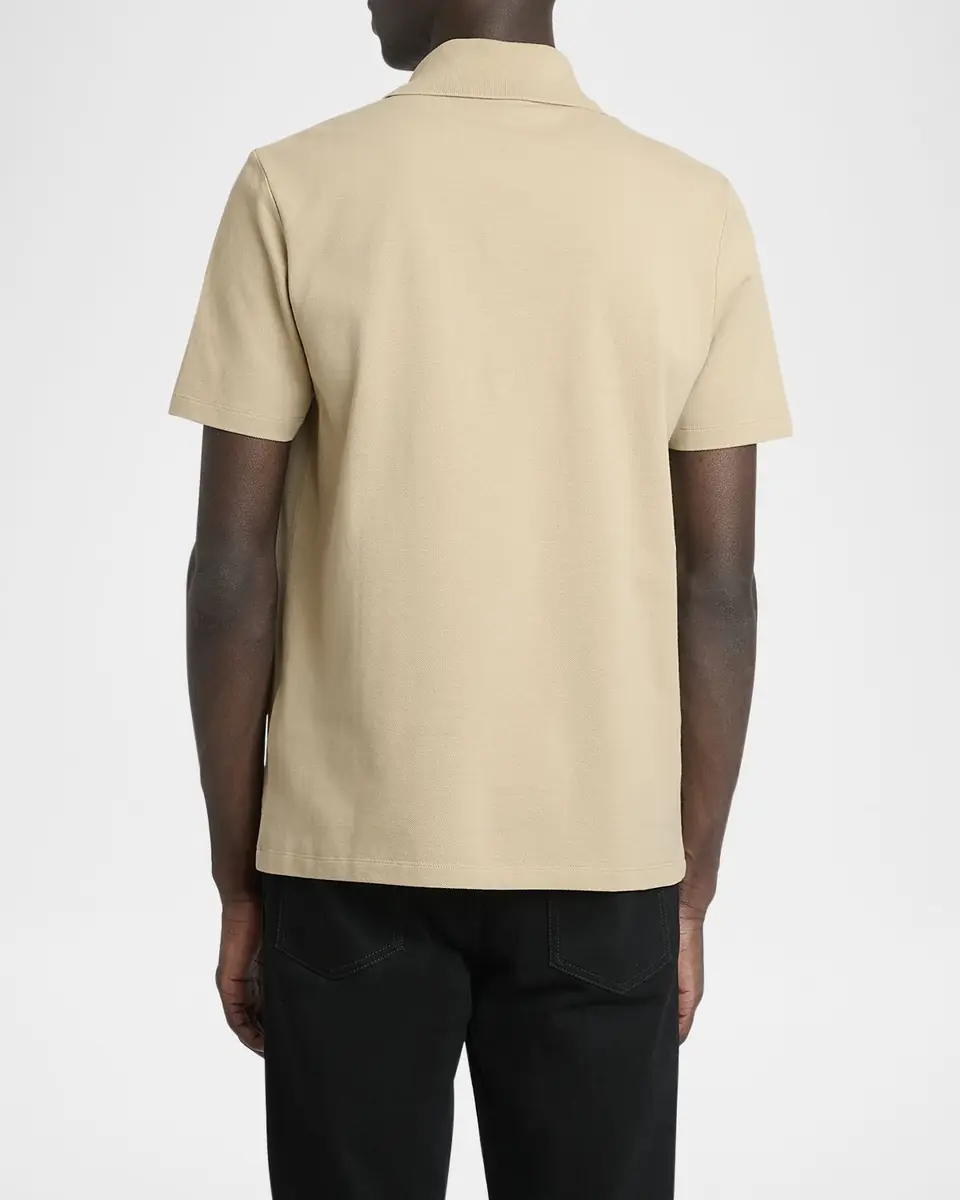 Balmain Men's Embroidered Zip Polo Shirt | Thumbnail 2 Balmain Men's Embroidered Zip Polo Shirt | Thumbnail 2