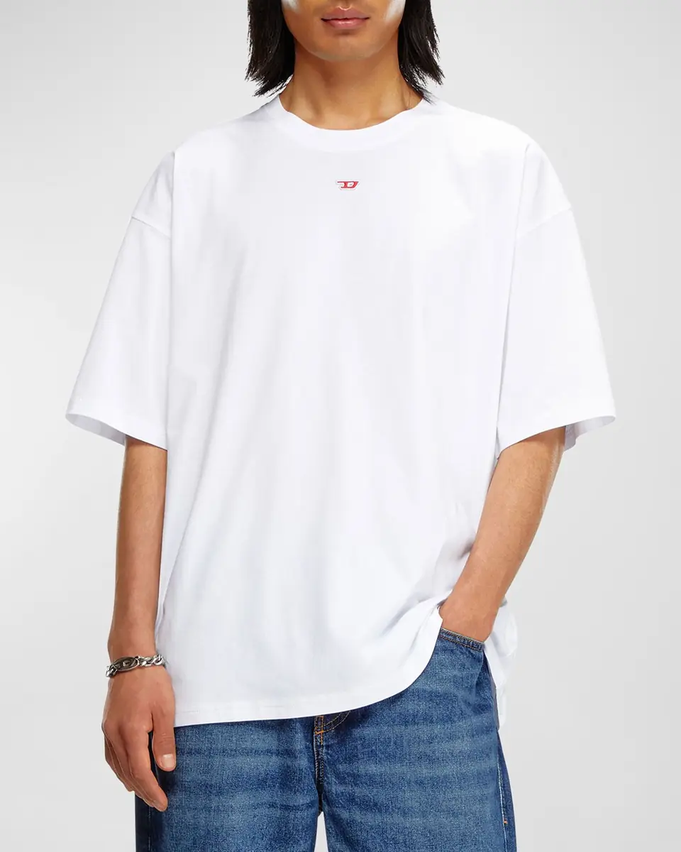Diesel Men's T-Shirt with Embroidered D Patch | Thumbnail 4 Diesel Men's T-Shirt with Embroidered D Patch | Thumbnail 4
