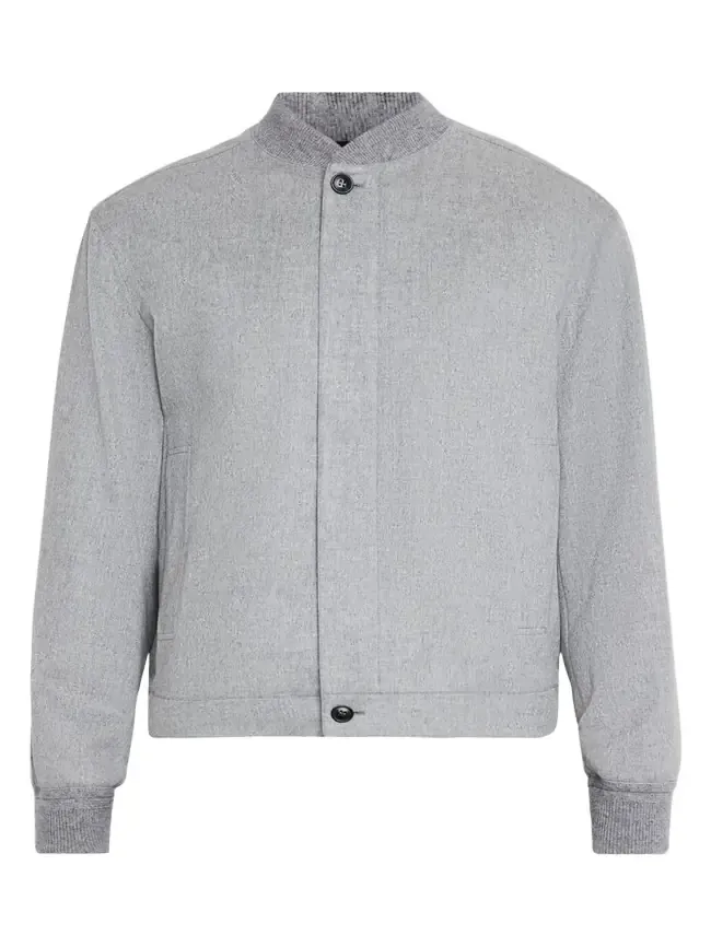 Men's Cashmere Concealed-Zip Blouson Jacket Men's Cashmere Concealed-Zip Blouson Jacket