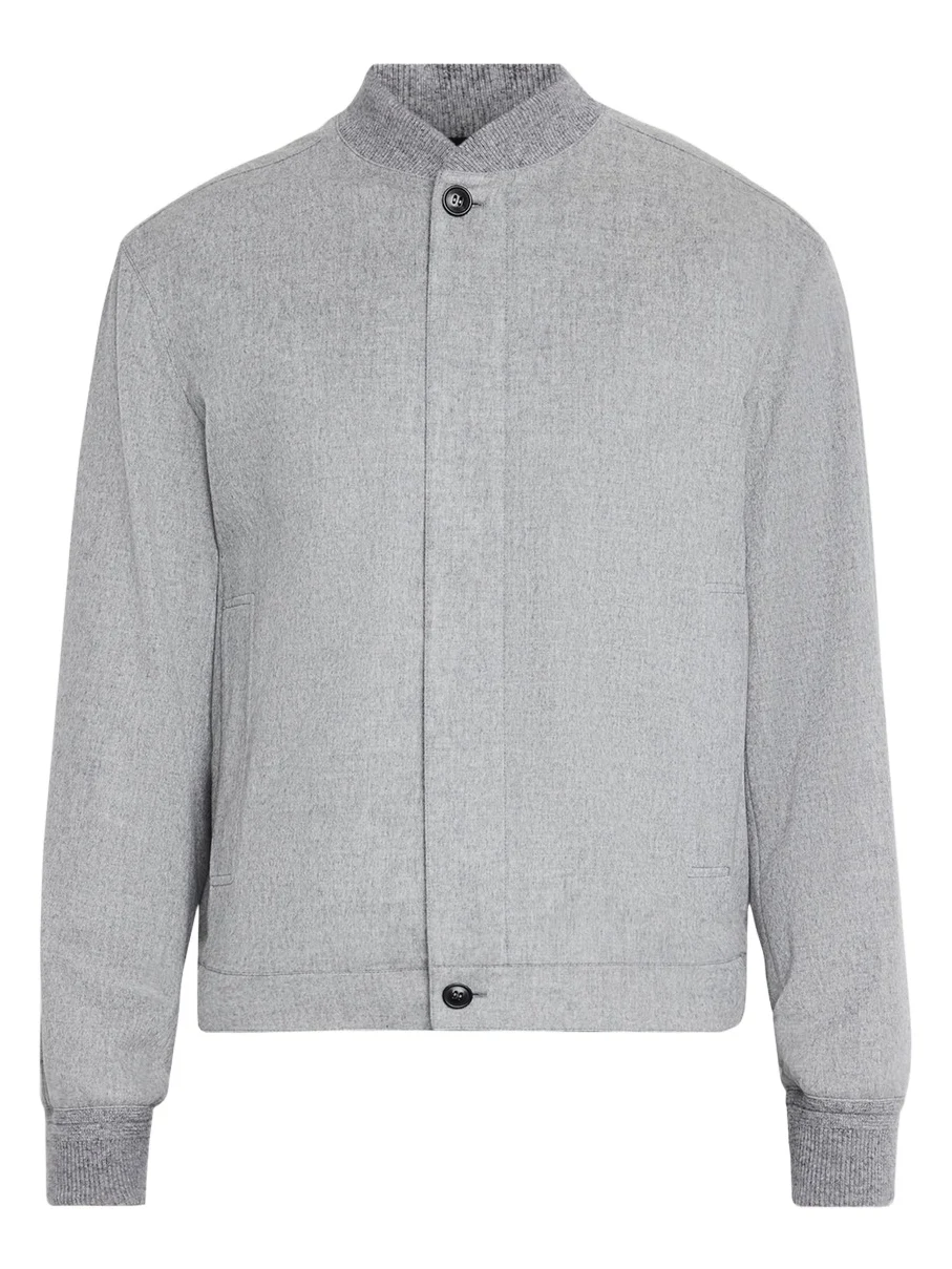Men's Cashmere Concealed-Zip Blouson Jacket Men's Cashmere Concealed-Zip Blouson Jacket