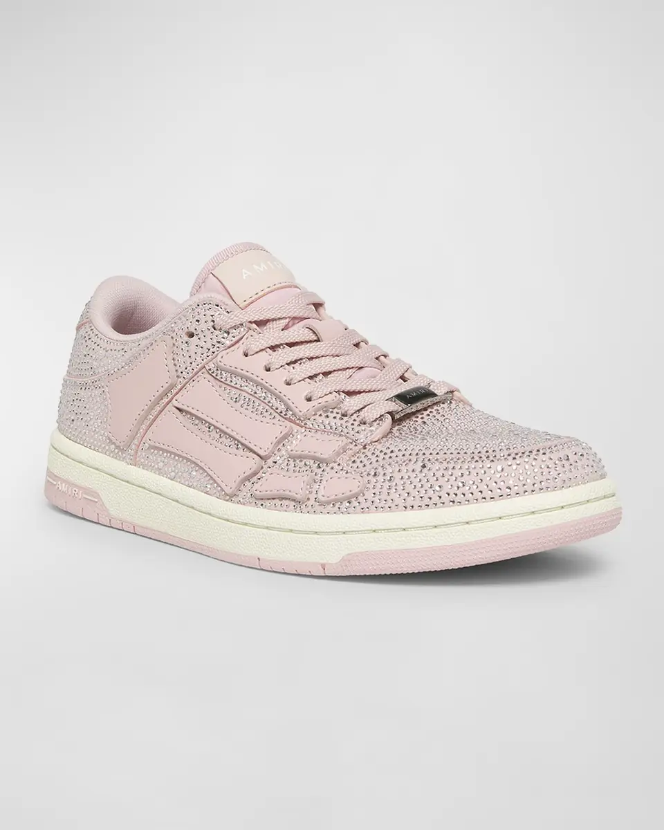 AMIRI Skel Crystal Leather Low-Top Sneakers | Thumbnail 2