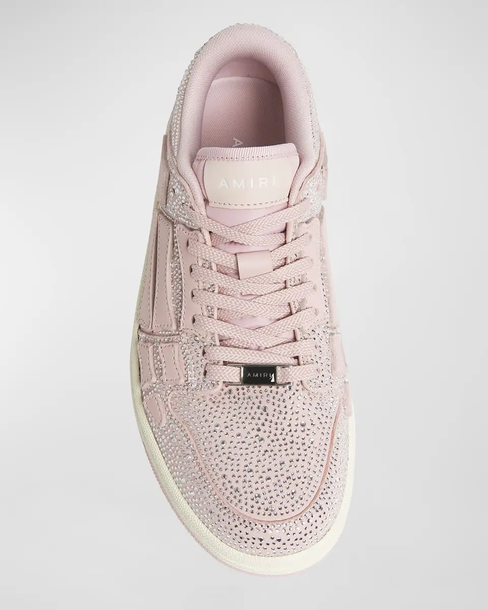 AMIRI Skel Crystal Leather Low-Top Sneakers | Thumbnail 4