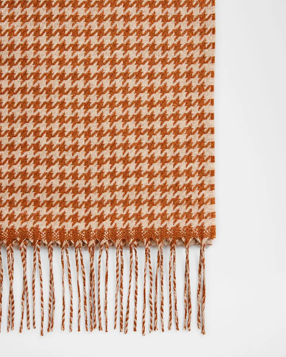 PIACENZA 1733 Men's Twist Silk and Cashmere Houndstooth Scarf | Thumbnail 3 PIACENZA 1733 Men's Twist Silk and Cashmere Houndstooth Scarf | Thumbnail 3