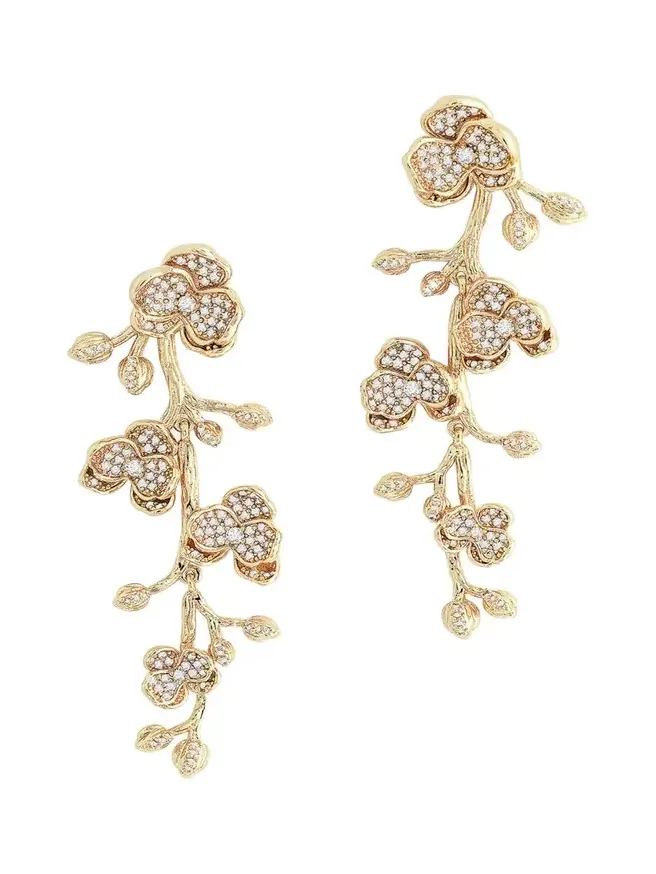 Orchid Pave Dangle Earrings Orchid Pave Dangle Earrings