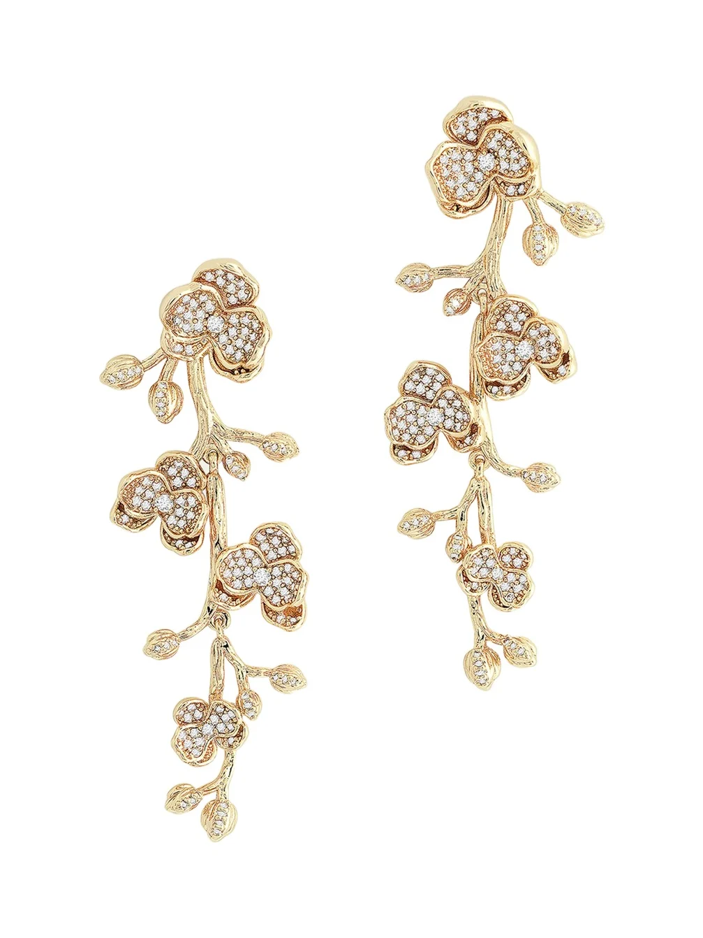 Anabel Aram Jewelry Orchid Pave Dangle Earrings