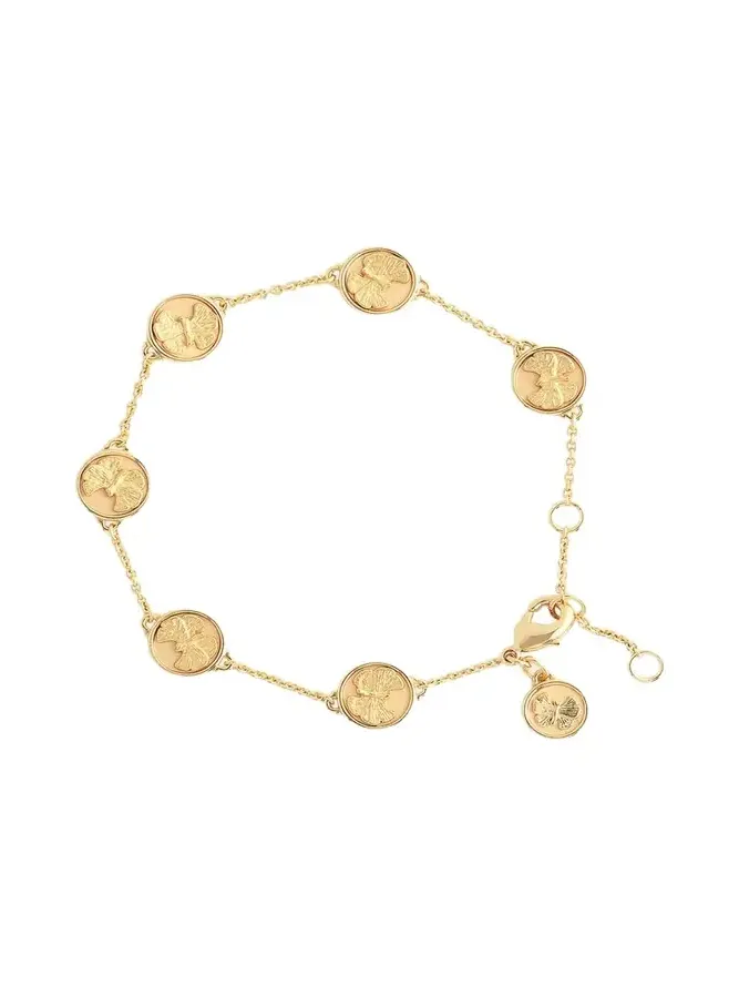 Butterfly Coin Charm Bracelet