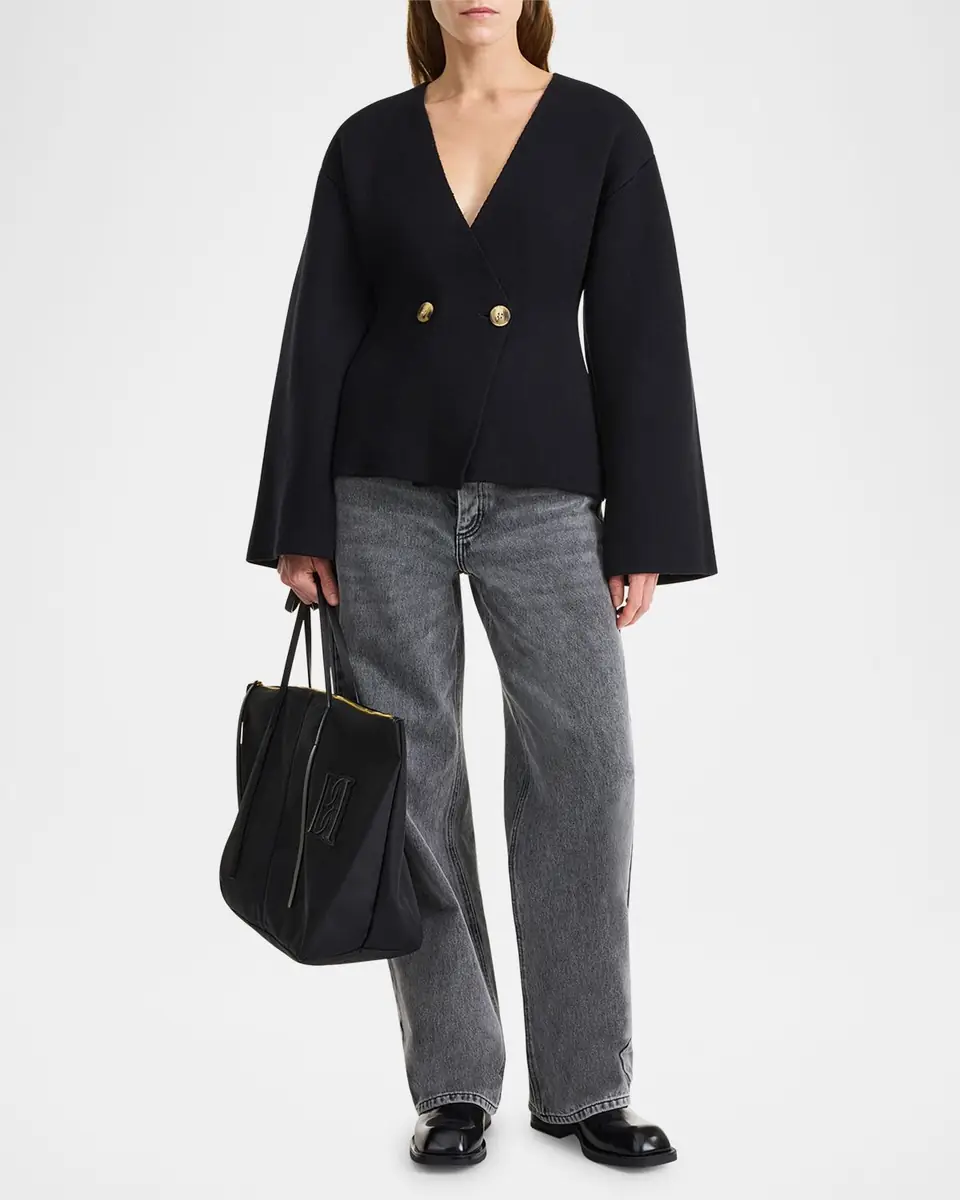 By Malene Birger Tinley Ribbed Double-Breasted Sweater | Thumbnail 2 By Malene Birger Tinley Ribbed Double-Breasted Sweater | Thumbnail 2