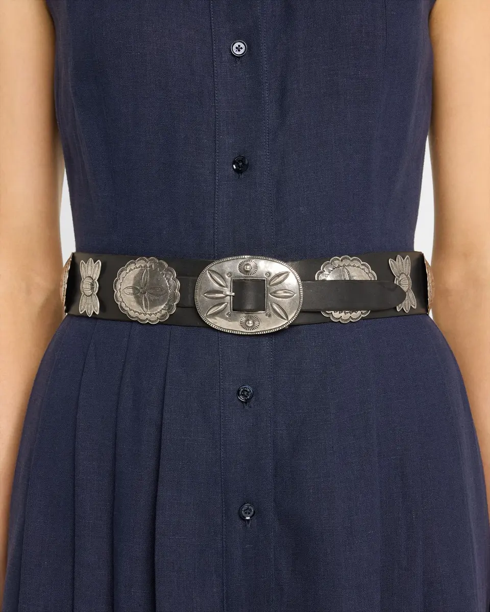 Ralph Lauren Collection Leather Cast Concho Belt | Thumbnail 2