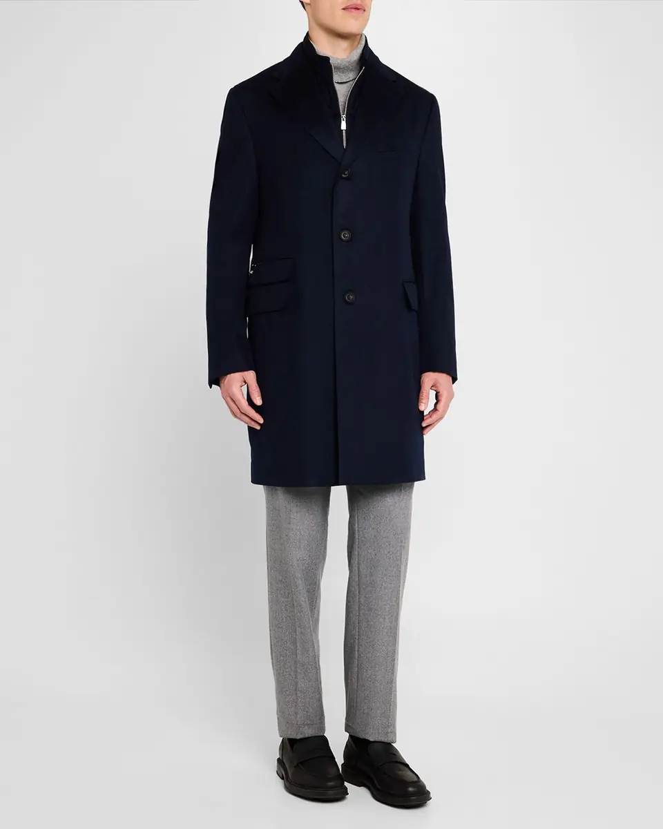 Corneliani Men's Wool ID Topcoat | Thumbnail 2 Corneliani Men's Wool ID Topcoat | Thumbnail 2