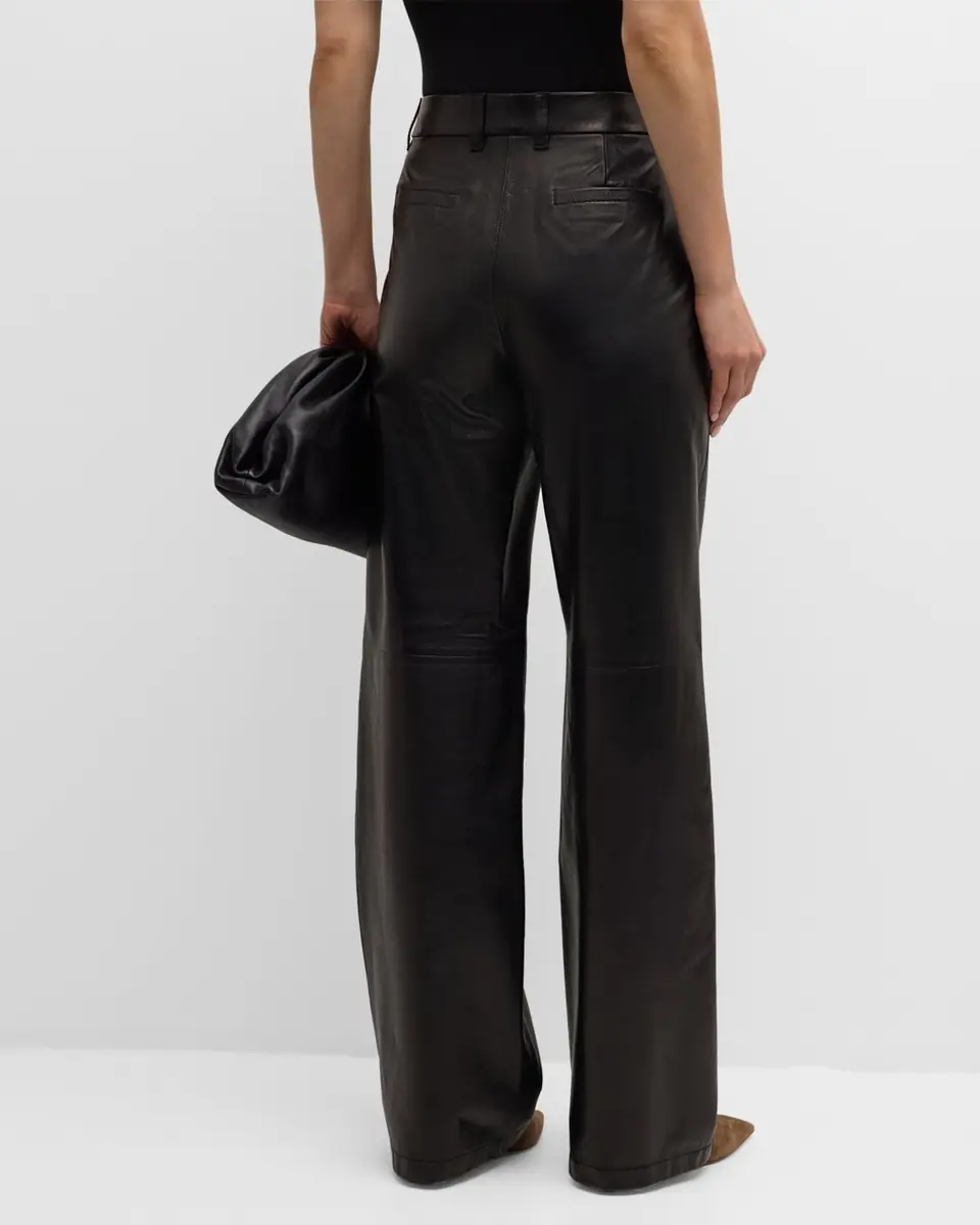 Lafayette 148 New York Sullivan Straight-Leg Nappa Leather Pants | Thumbnail 3