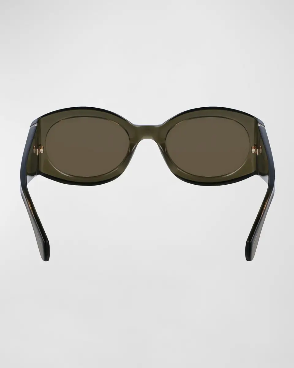 Ferragamo Sculptural Plastic Oval Sunglasses | Thumbnail 4