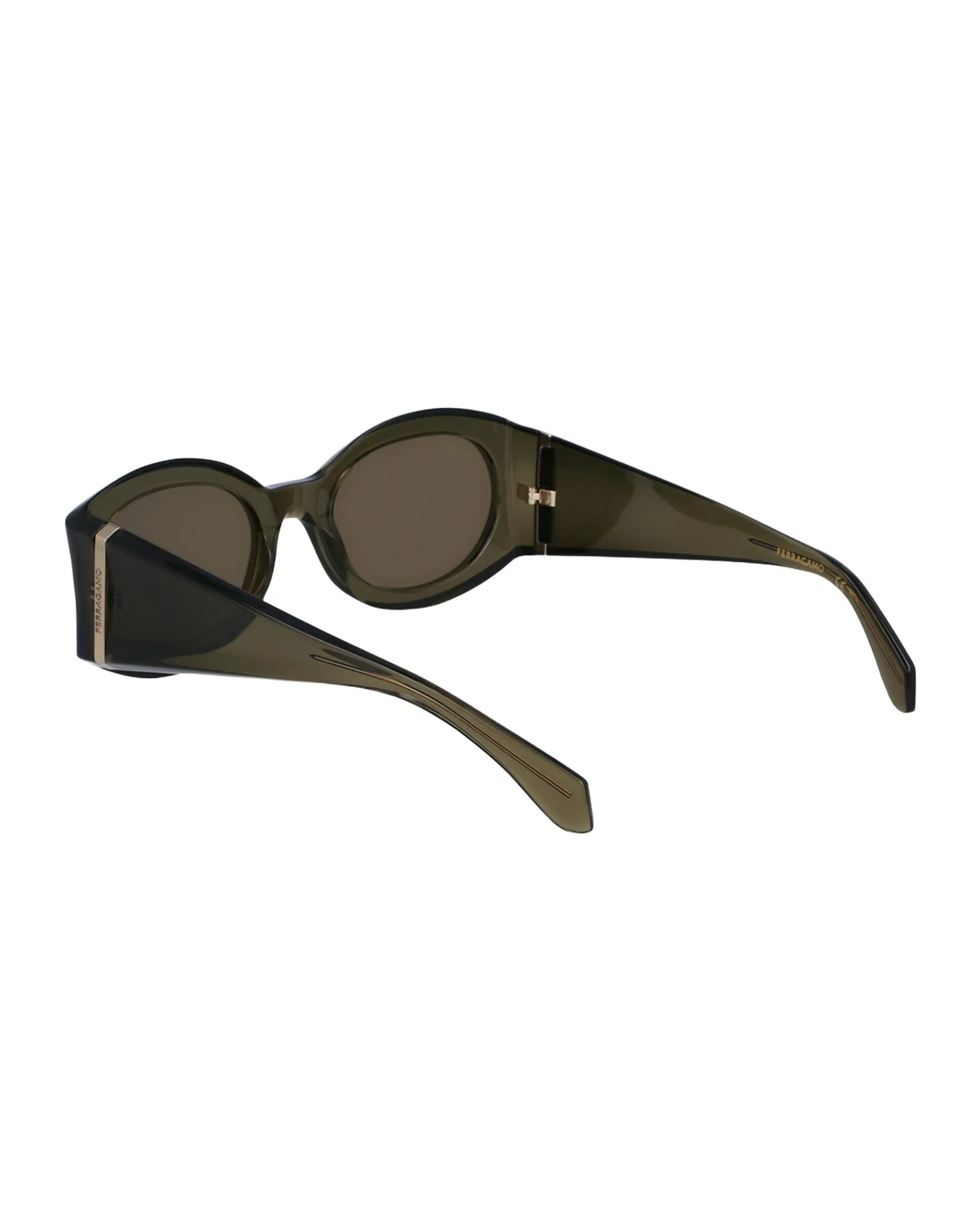 Ferragamo Sculptural Plastic Oval Sunglasses