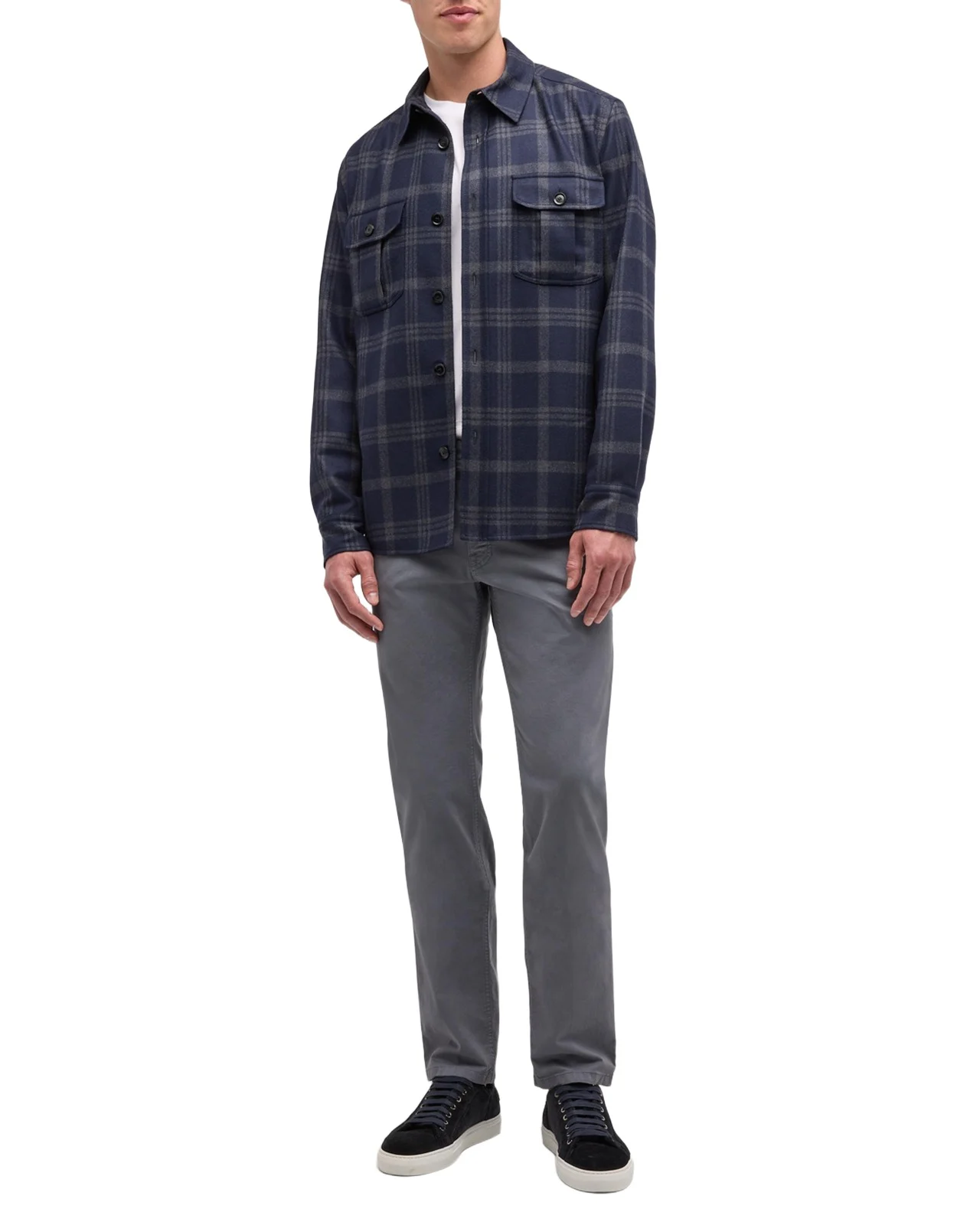 Men's Plaid Double-Face Overshirt Men's Plaid Double-Face Overshirt