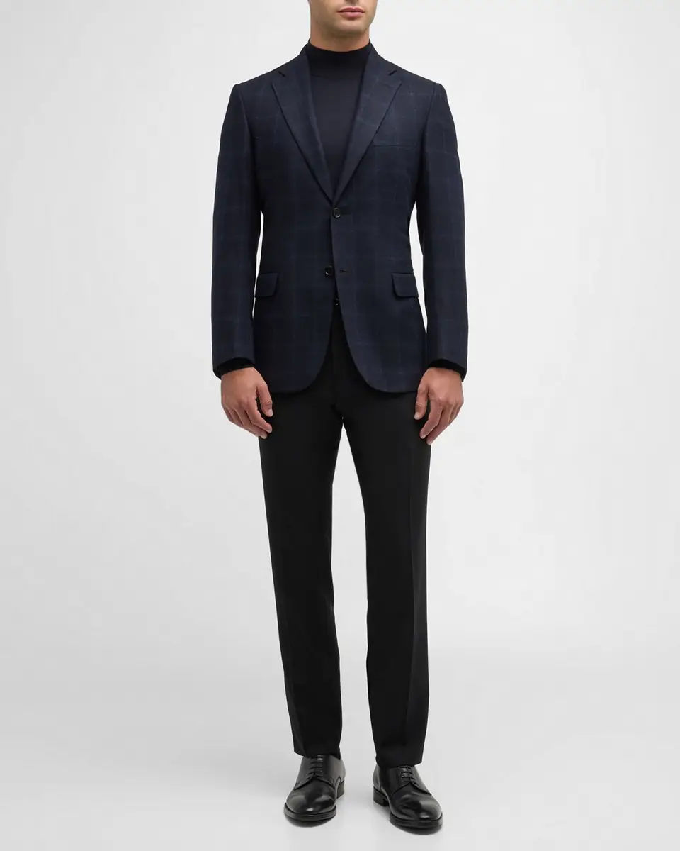 Brioni Men's Wool-Cashmere Windowpane Sport Coat | Thumbnail 2 Brioni Men's Wool-Cashmere Windowpane Sport Coat | Thumbnail 2