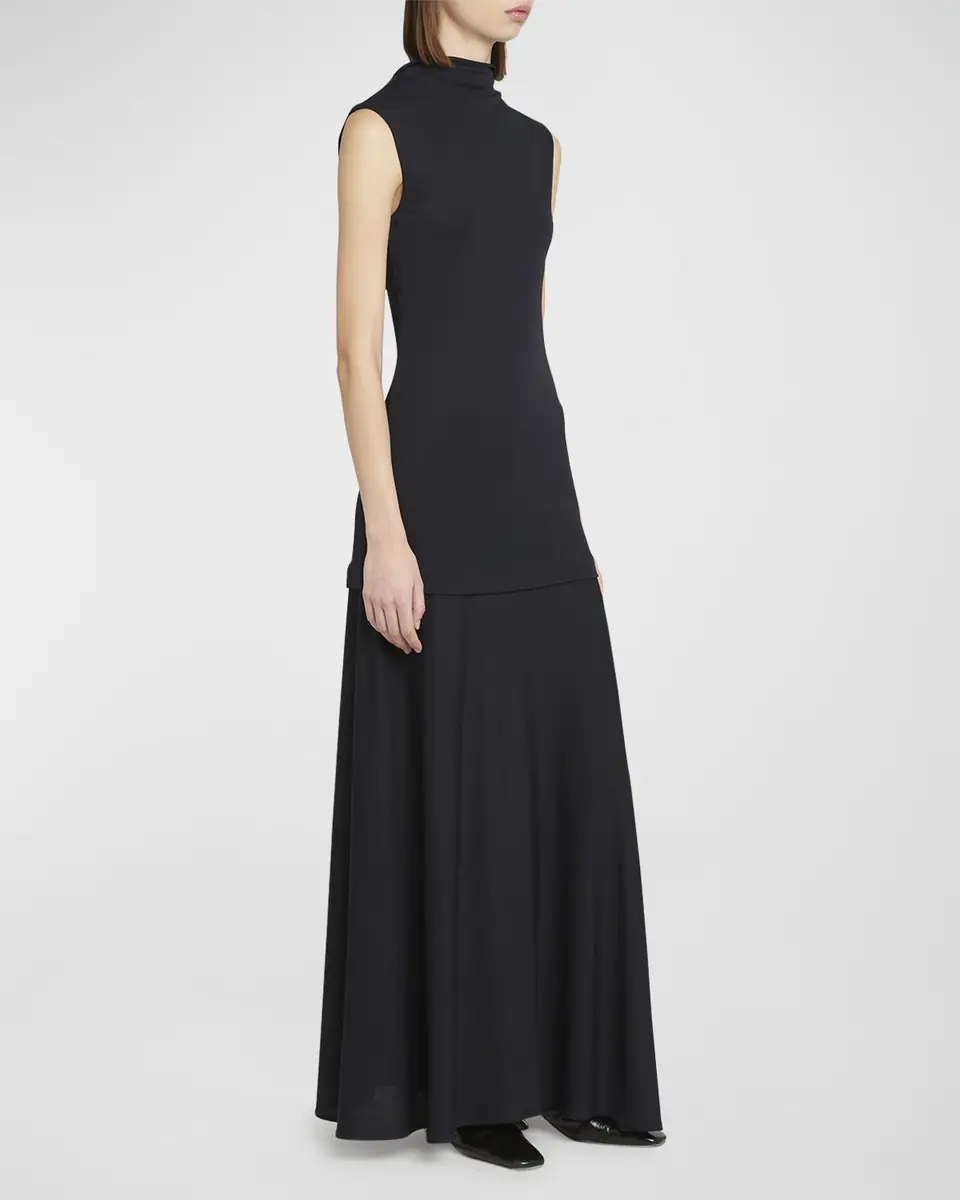 Jil Sander Sleeveless Drop-Waist Layered Maxi Dress | Thumbnail 2 Jil Sander Sleeveless Drop-Waist Layered Maxi Dress | Thumbnail 2