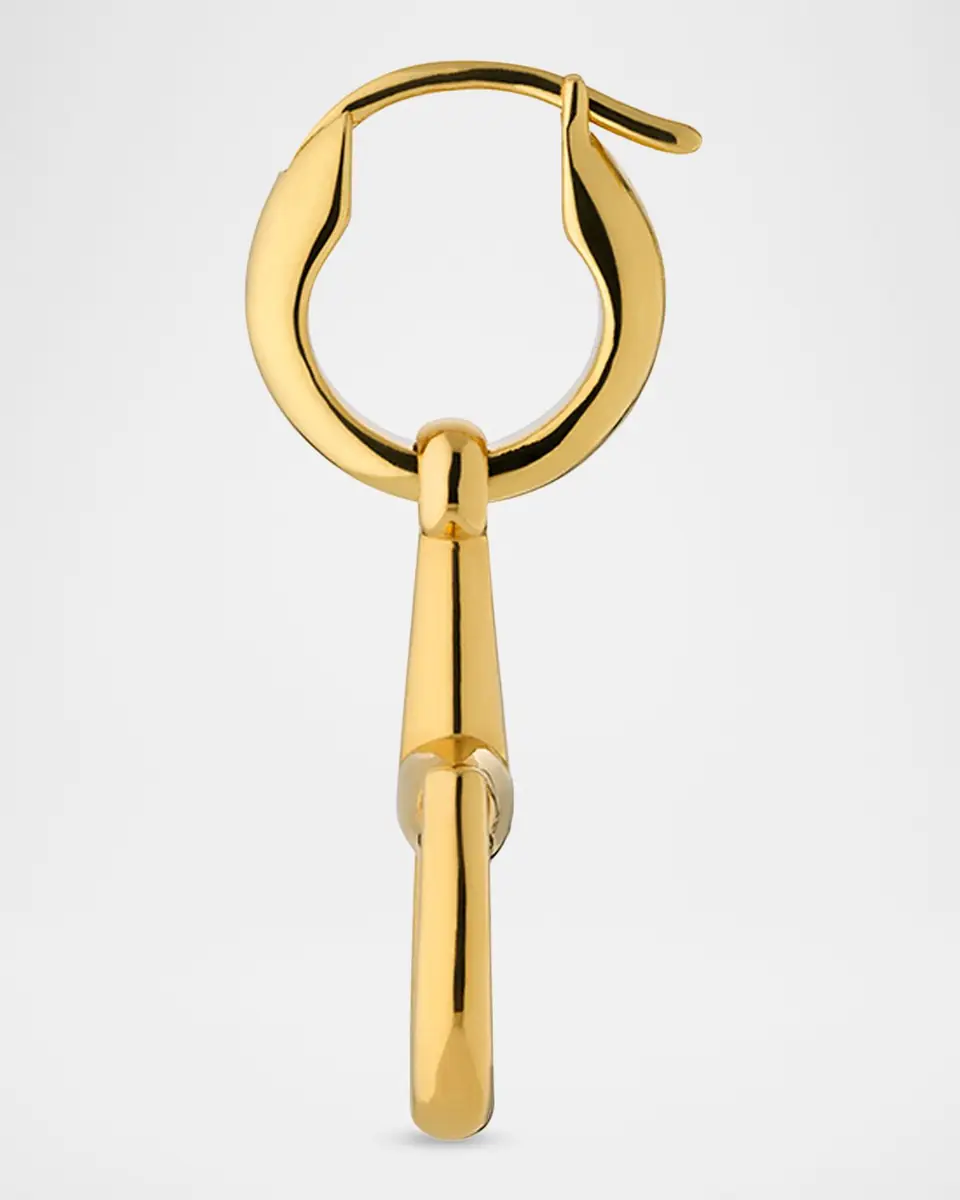 Gucci 18K Yellow Gold Horsebit Drop Earrings | Thumbnail 3